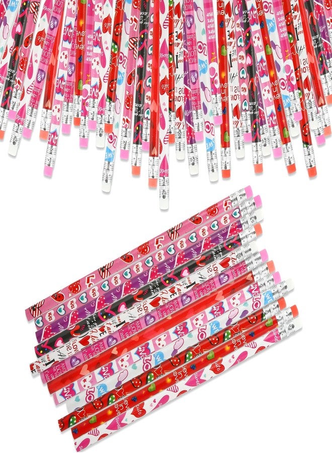 Kesote Valentine Pencils for Kids Heart Pencils with Erasers for Valentine's Day Gifts Party Favors Bags Goodie Bags Filler School Favors for Kids Classroom - Pack of 36 - Image 1
